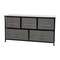 Emma and Oliver 5 Drawer Storage Chest with Wood Top & Dark Fabric Pull Drawers